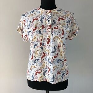 Women’s Givingz Multicolour Leopard Print short sleeve Top size M